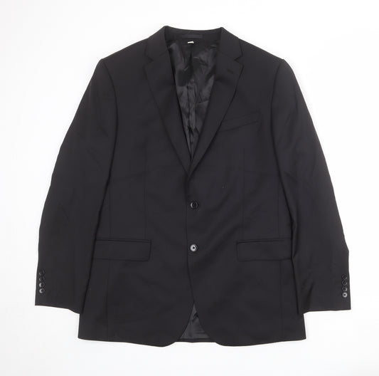 Autograph Mens Black Polyester Jacket Suit Jacket Size 42 Regular