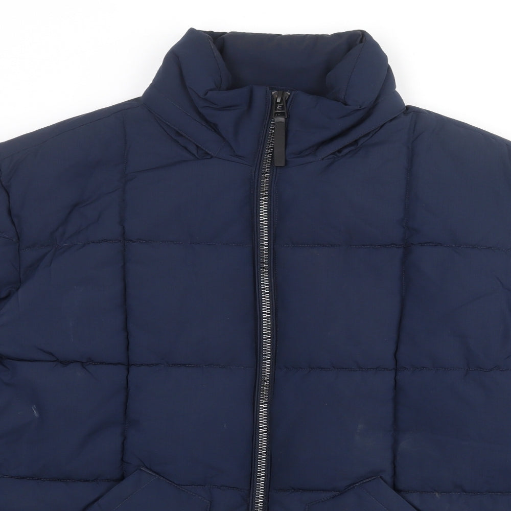 Marks and Spencer Mens Blue Puffer Jacket Jacket Size L Zip