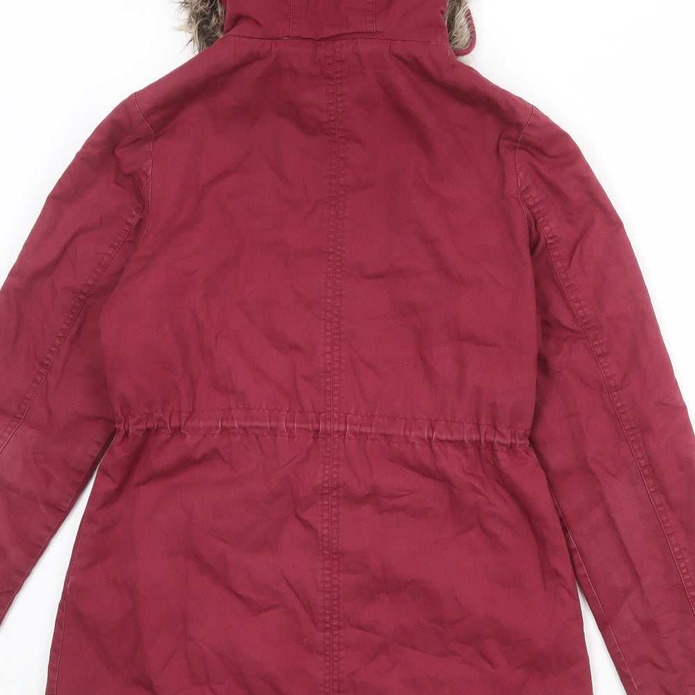 Dotti Womens Red Parka Jacket Size 8 Zip