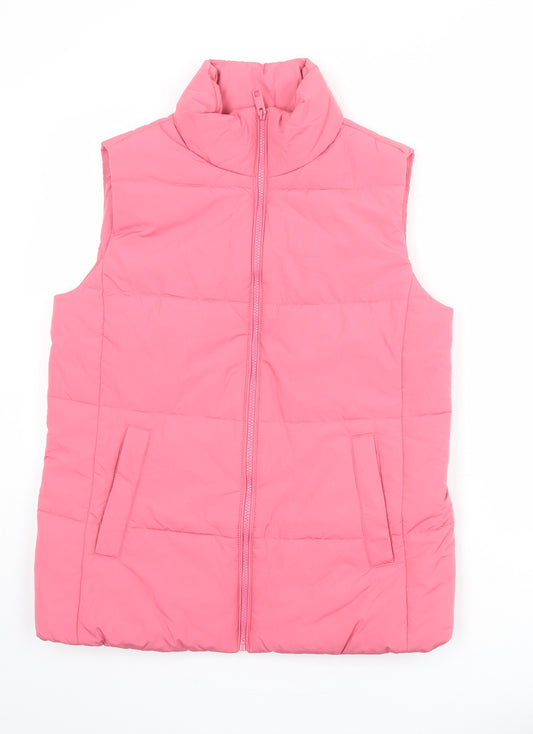 Marks and Spencer Womens Pink Gilet Jacket Size 12 Zip