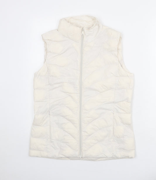 Marks and Spencer Womens Ivory Gilet Jacket Size 10 Zip