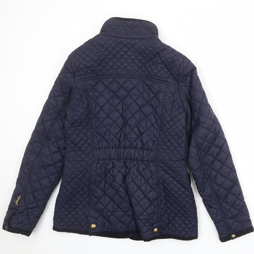 Joules Womens Blue Quilted Jacket Size 12 Zip