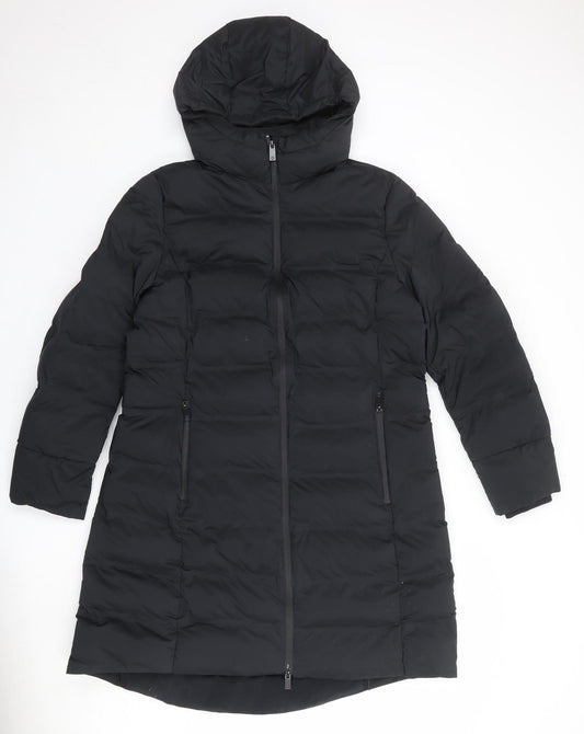 GOODMOVE Womens Black Quilted Coat Size 16 Zip