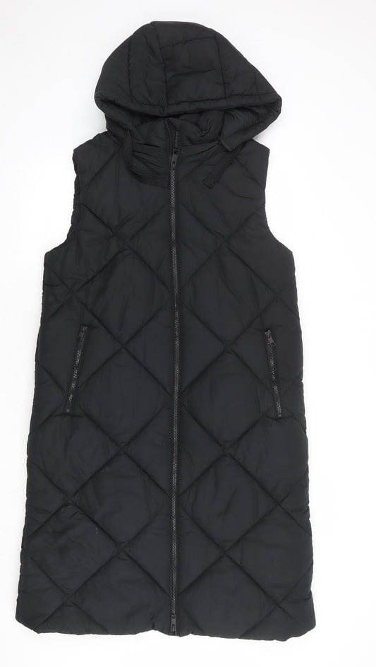 Marks and Spencer Womens Black Gilet Jacket Size 14 Zip