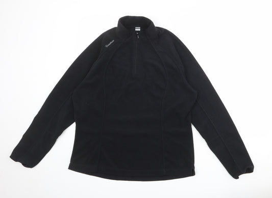 DECATHLON Womens Black Polyester Pullover Sweatshirt Size L Zip