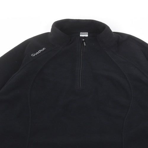 DECATHLON Womens Black Polyester Pullover Sweatshirt Size L Zip