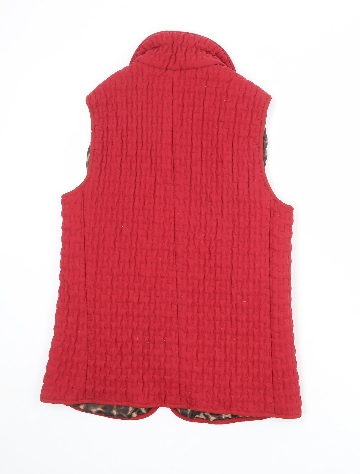 Guisen Womens Red Gilet Jacket Size M Zip - Textured