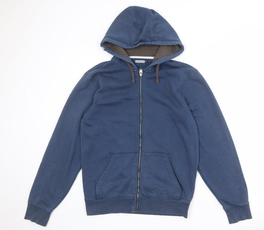 Ironstag Mens Blue Cotton Full Zip Hoodie Size M