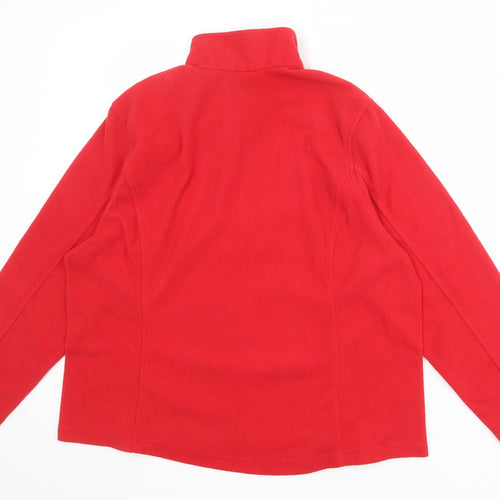 Lands' End Womens Red Polyester Pullover Sweatshirt Size L Zip
