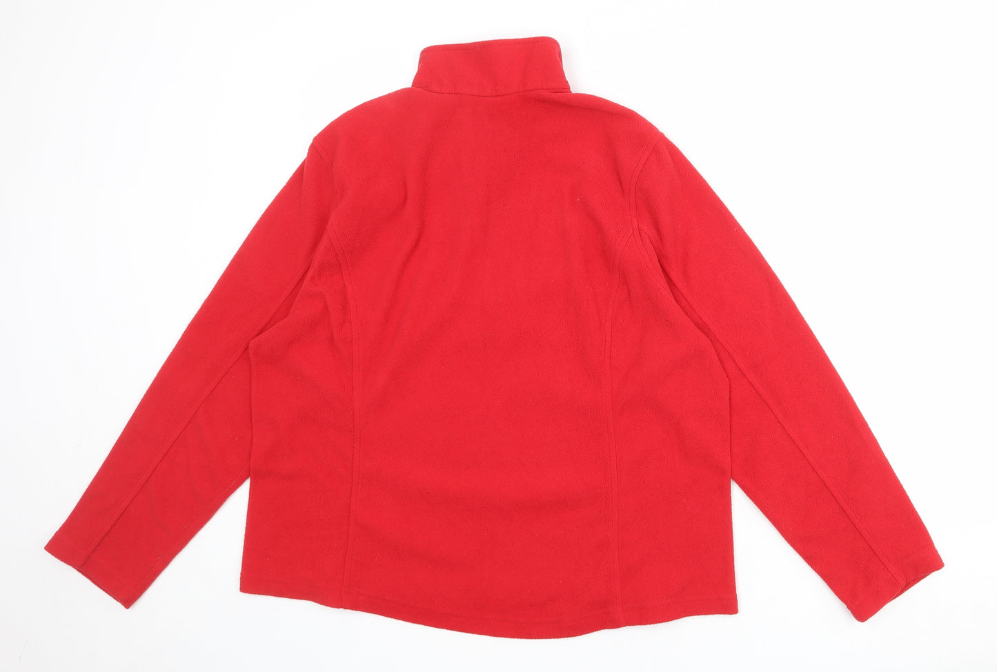 Lands' End Womens Red Polyester Pullover Sweatshirt Size L Zip