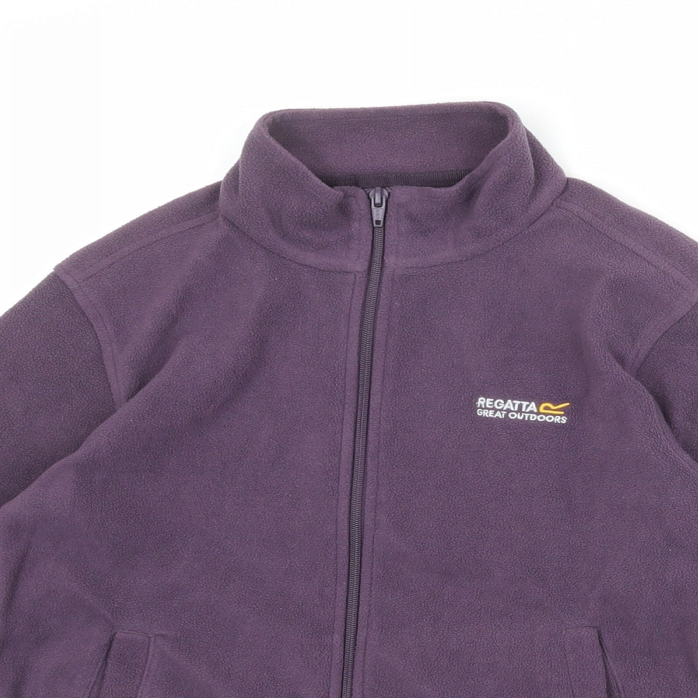 Regatta Girls Purple Polyester Full Zip Sweatshirt Size 8-9 Years Zip
