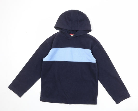 Stuk Boys Blue Colourblock Polyester Pullover Hoodie Size 10-11 Years Pullover