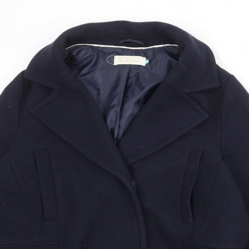John Lewis Womens Blue Pea Coat Coat Size 14 Button