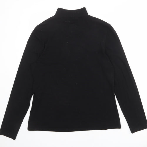NEXT Womens Black Polyester Basic T-Shirt Size 16 Mock Neck