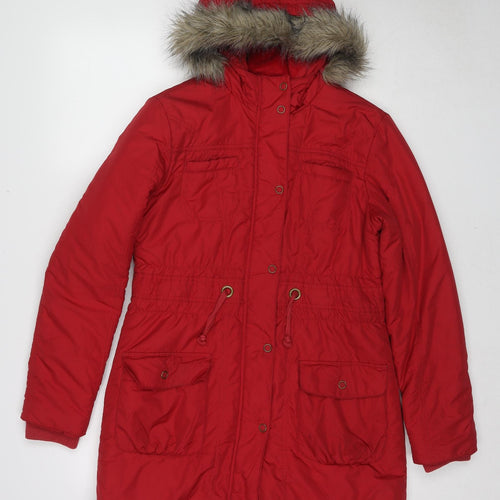 Indigo Girls Red Parka Coat Size 13-14 Years Zip