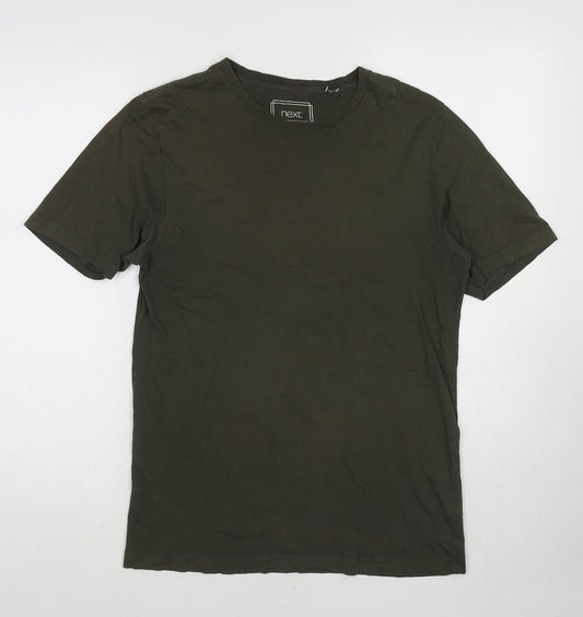 NEXT Mens Green Cotton T-Shirt Size S Round Neck