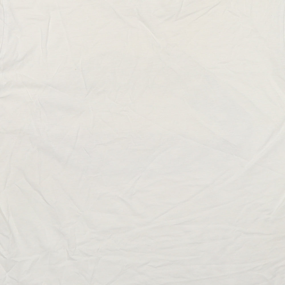 Markus Lupfer Womens White Cotton Basic T-Shirt Size S Crew Neck - Heart Pattern