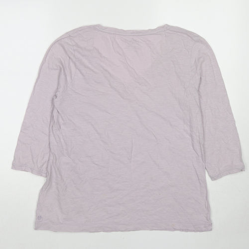 Fat Face Womens Pink Cotton Basic T-Shirt Size 12 V-Neck
