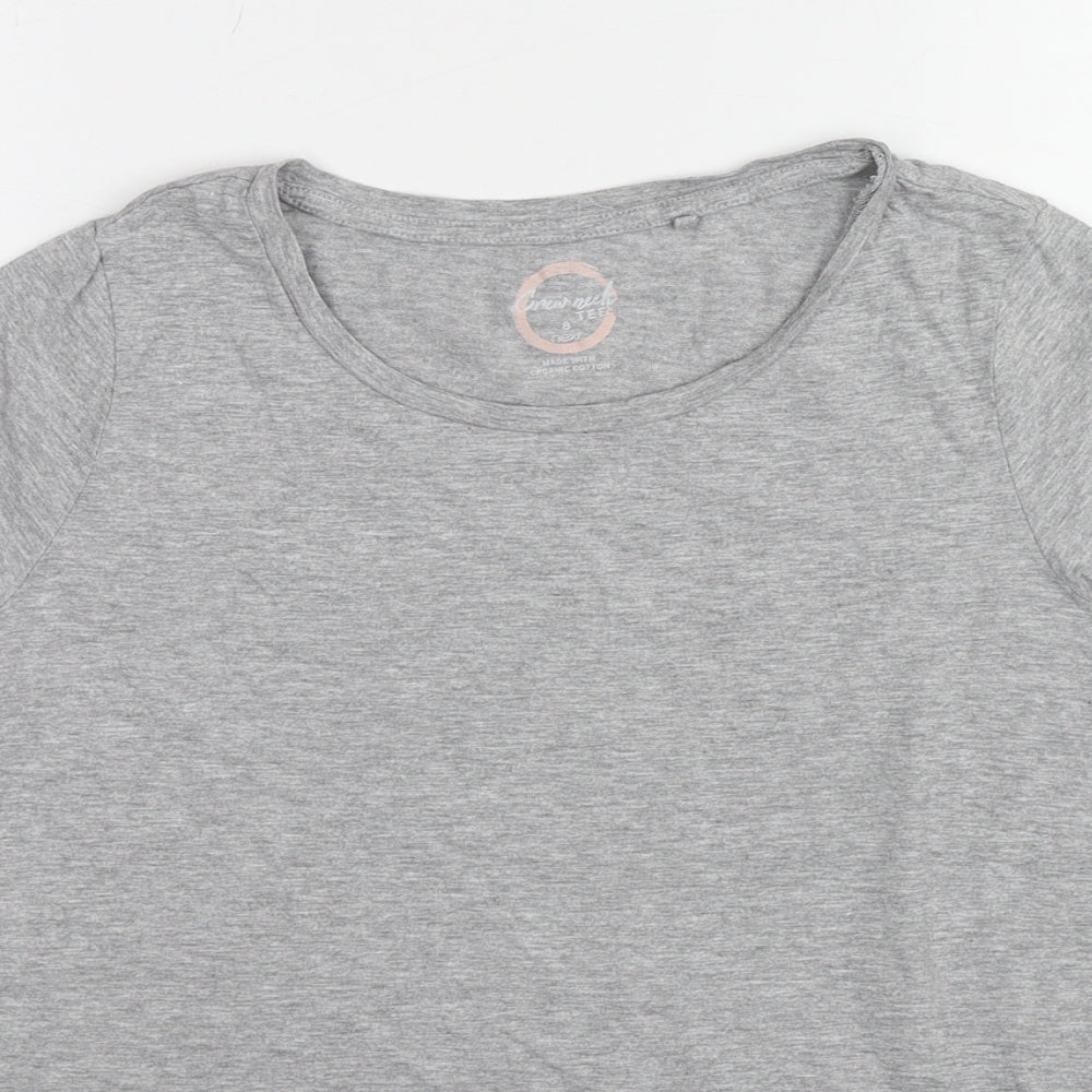 NEXT Womens Grey Cotton Basic T-Shirt Size 8 Round Neck
