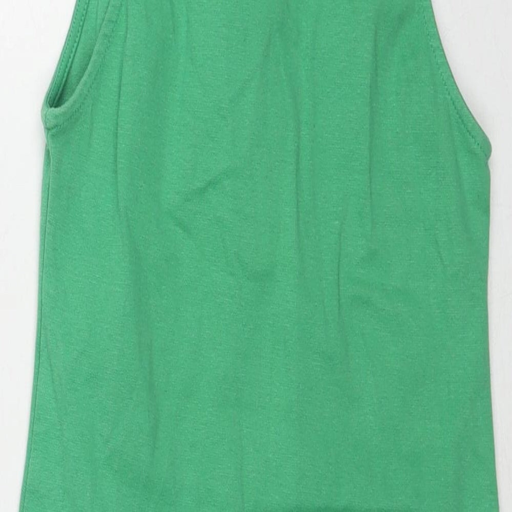 Motel Womens Green Cotton A-Line Size S Collared Pullover