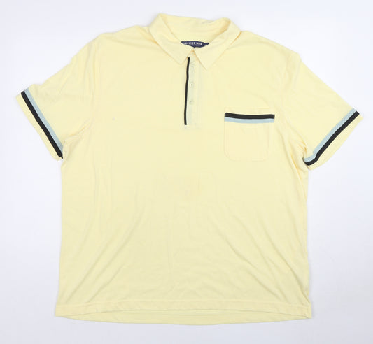 Premier Mens Yellow Polyester Polo Size XL Collared Pullover