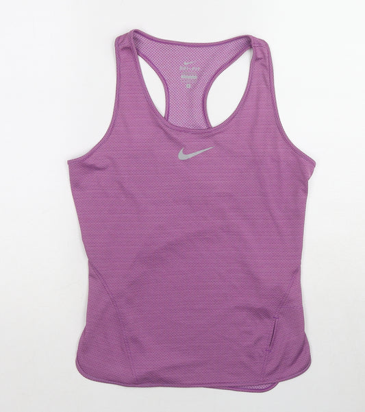 Nike Womens Purple Polyester Pullover Tank Size S Scoop Neck Pullover