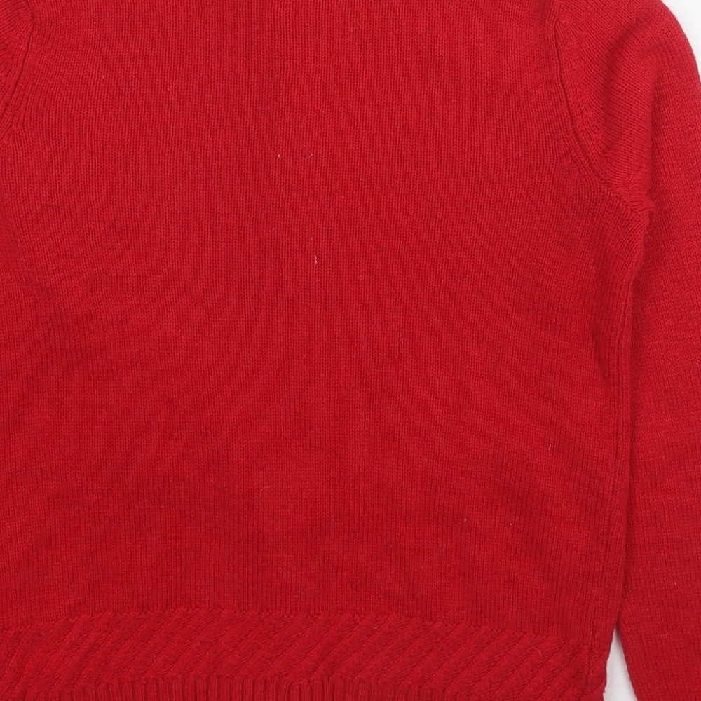 Marks and Spencer Womens Red Round Neck Acrylic Cardigan Jumper Size 6