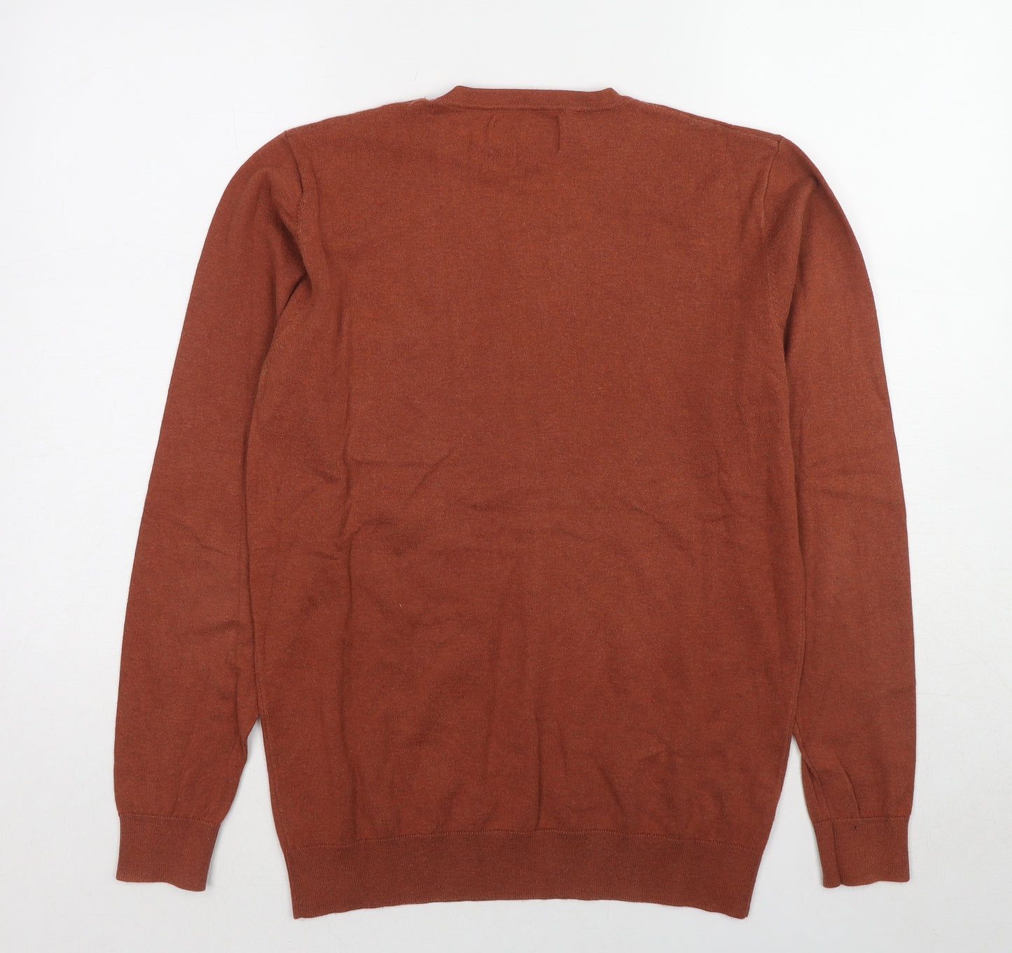 NEXT Mens Brown Crew Neck Polyester Pullover Jumper Size M Long Sleeve
