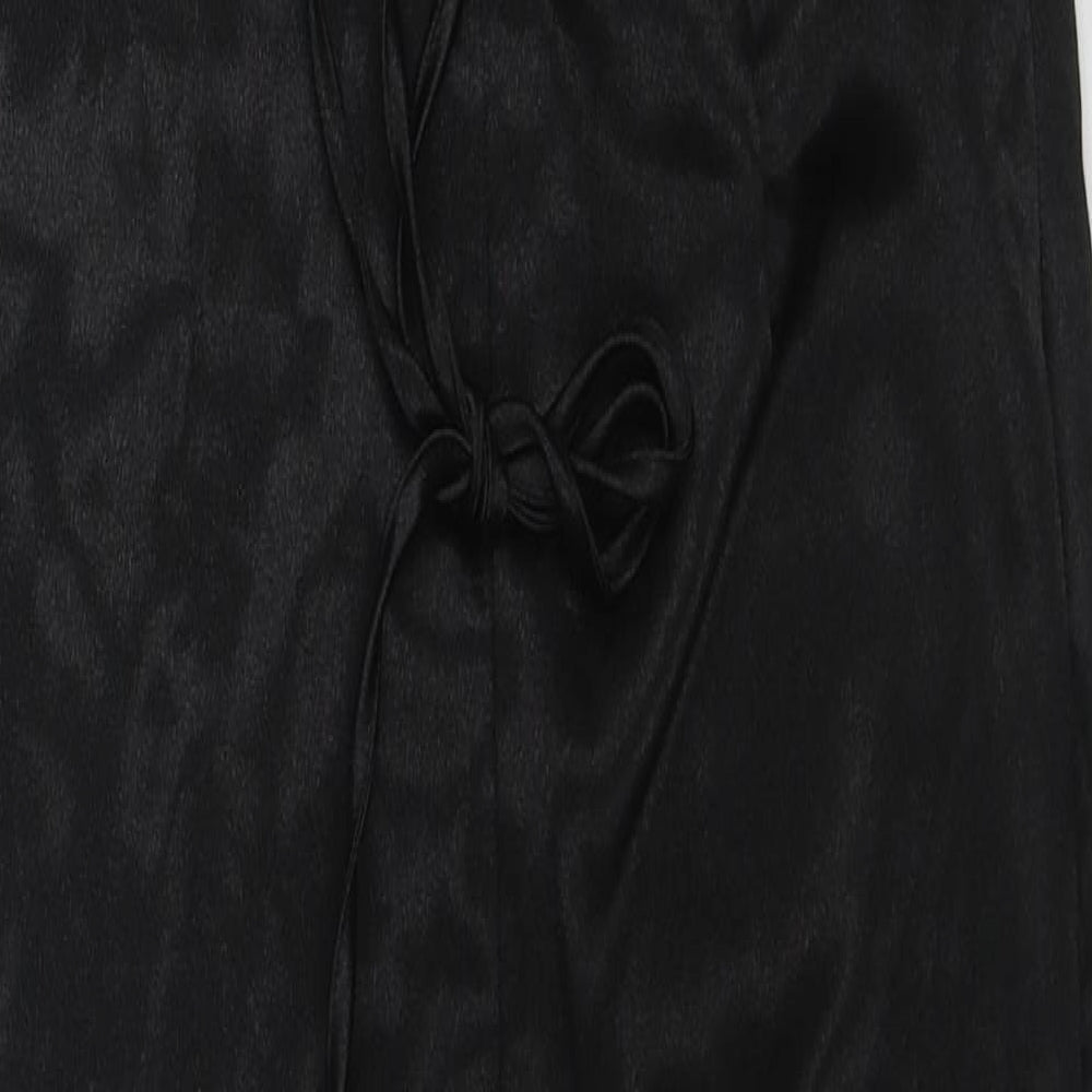 PRETTYLITTLETHING Womens Black Polyester Tank Dress Size 8 V-Neck Zip - Open Back