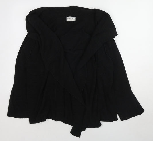 Chianti Womens Black V-Neck Polyester Cardigan Jumper Size L