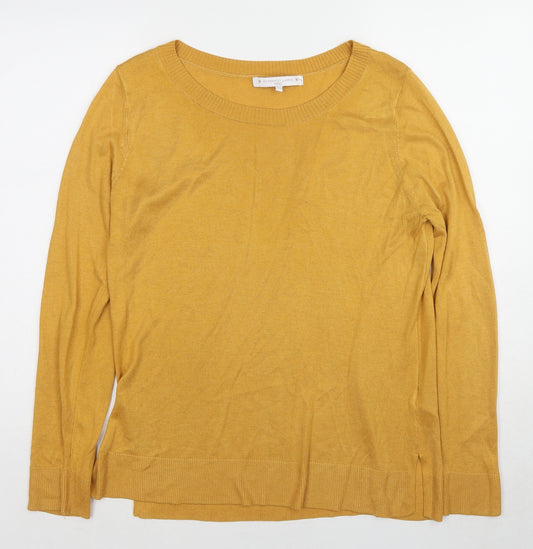 NEXT Womens Yellow Round Neck Polyester Pullover Jumper Size 14