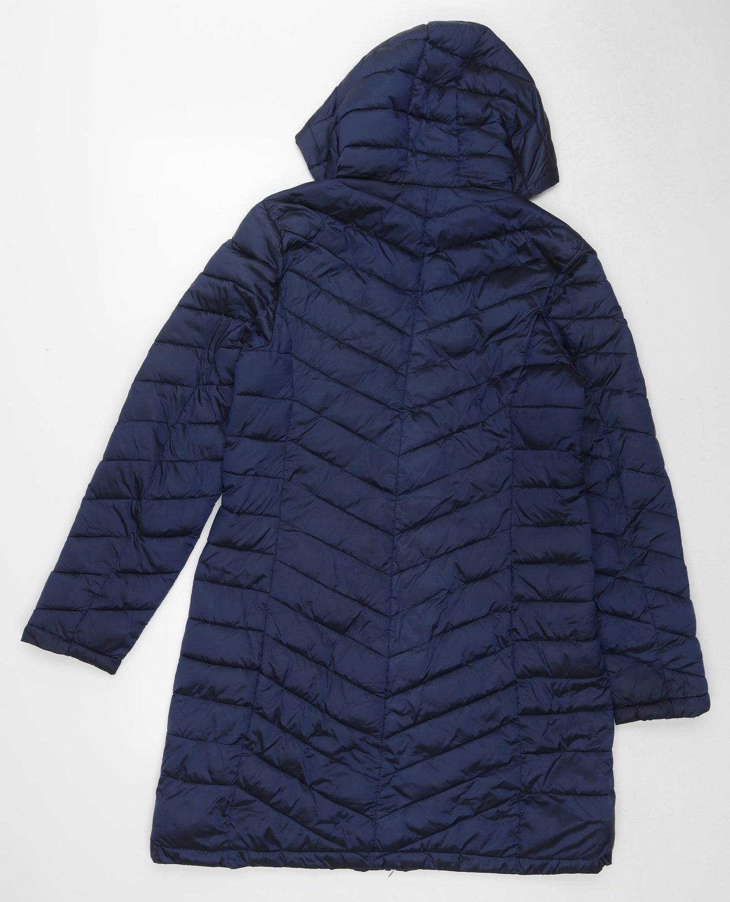 Northen Expo Womens Blue Quilted Coat Size 12 Zip - Size 12-14