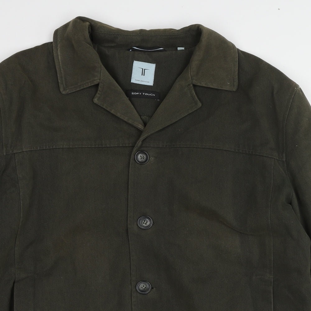 Tom English Mens Green Jacket Size M Button