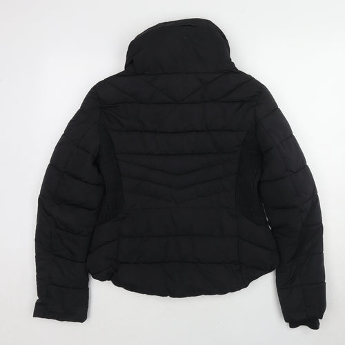 Zara Womens Black Puffer Jacket Jacket Size L Zip