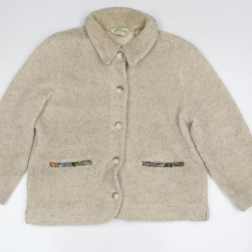Orvis Womens Beige Jacket Size M Button - Teddy Bear Style