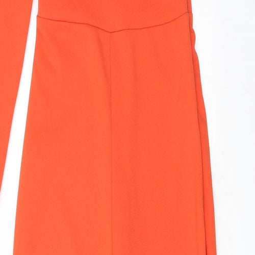 Club London Womens Orange Polyester Jumpsuit One-Piece Size 8 Zip