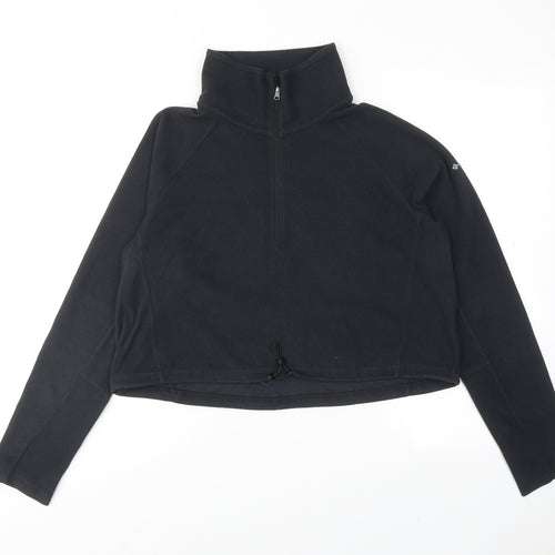 Columbia Womens Black Polyester Pullover Sweatshirt Size L Zip