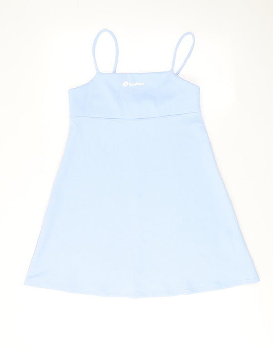 Zara Womens Blue Polyester Slip Dress Size L Scoop Neck Pullover - Lotto