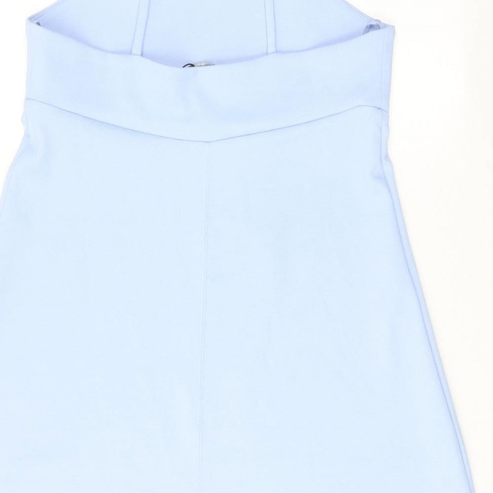 Zara Womens Blue Polyester Slip Dress Size L Scoop Neck Pullover - Lotto