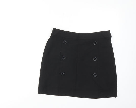 Gap Womens Black Polyester A-Line Skirt Size 10 Zip