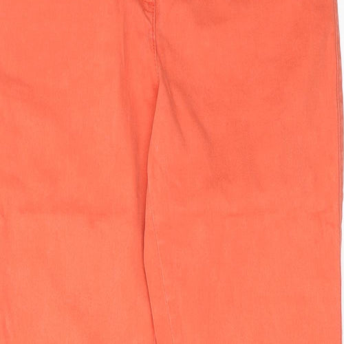 ANNE WEYBURN Womens Orange Cotton Straight Jeans Size 12 Regular Zip