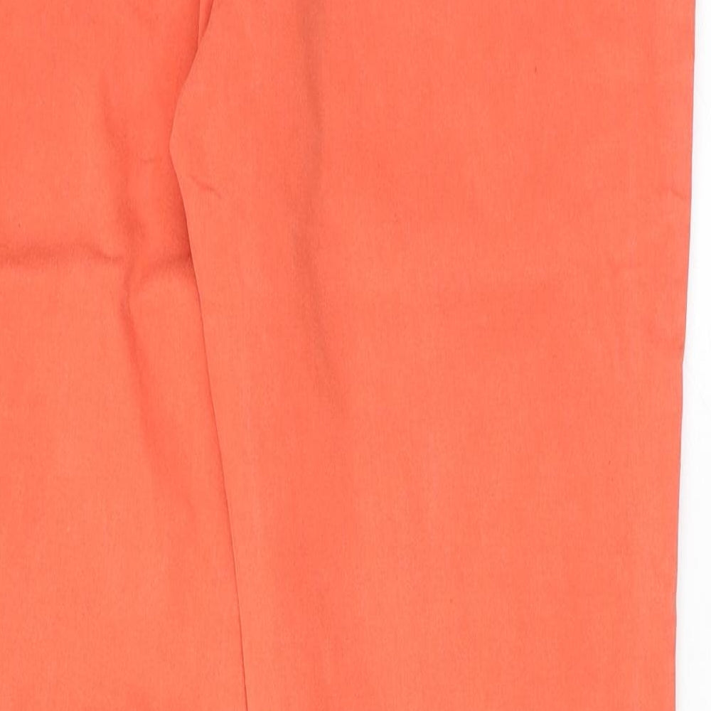ANNE WEYBURN Womens Orange Cotton Straight Jeans Size 12 Regular Zip