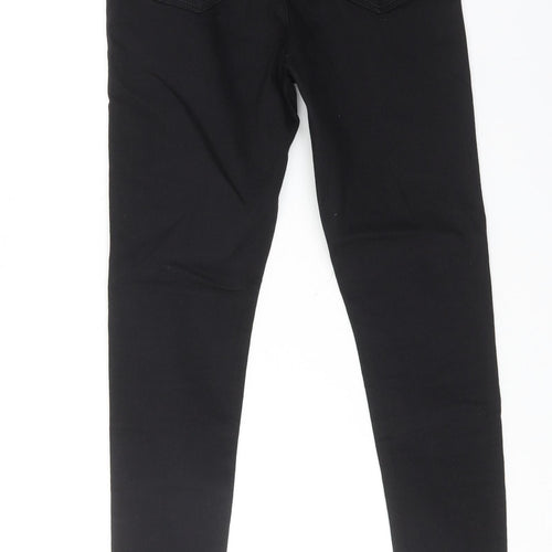 Topshop Womens Black Cotton Skinny Jeans Size 28 in L30 in Regular Zip