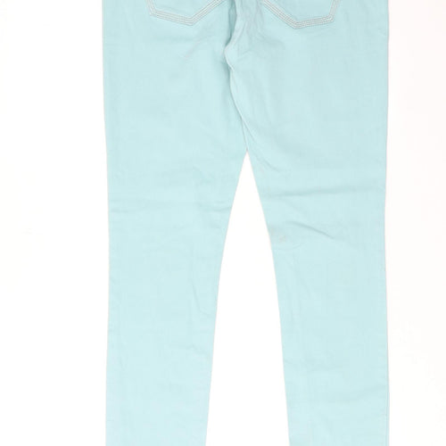 NEXT Womens Blue Cotton Skinny Jeans Size 12 Regular Zip
