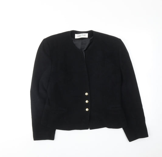 Jacques Vert Womens Black Jacket Blazer Size 12 Button
