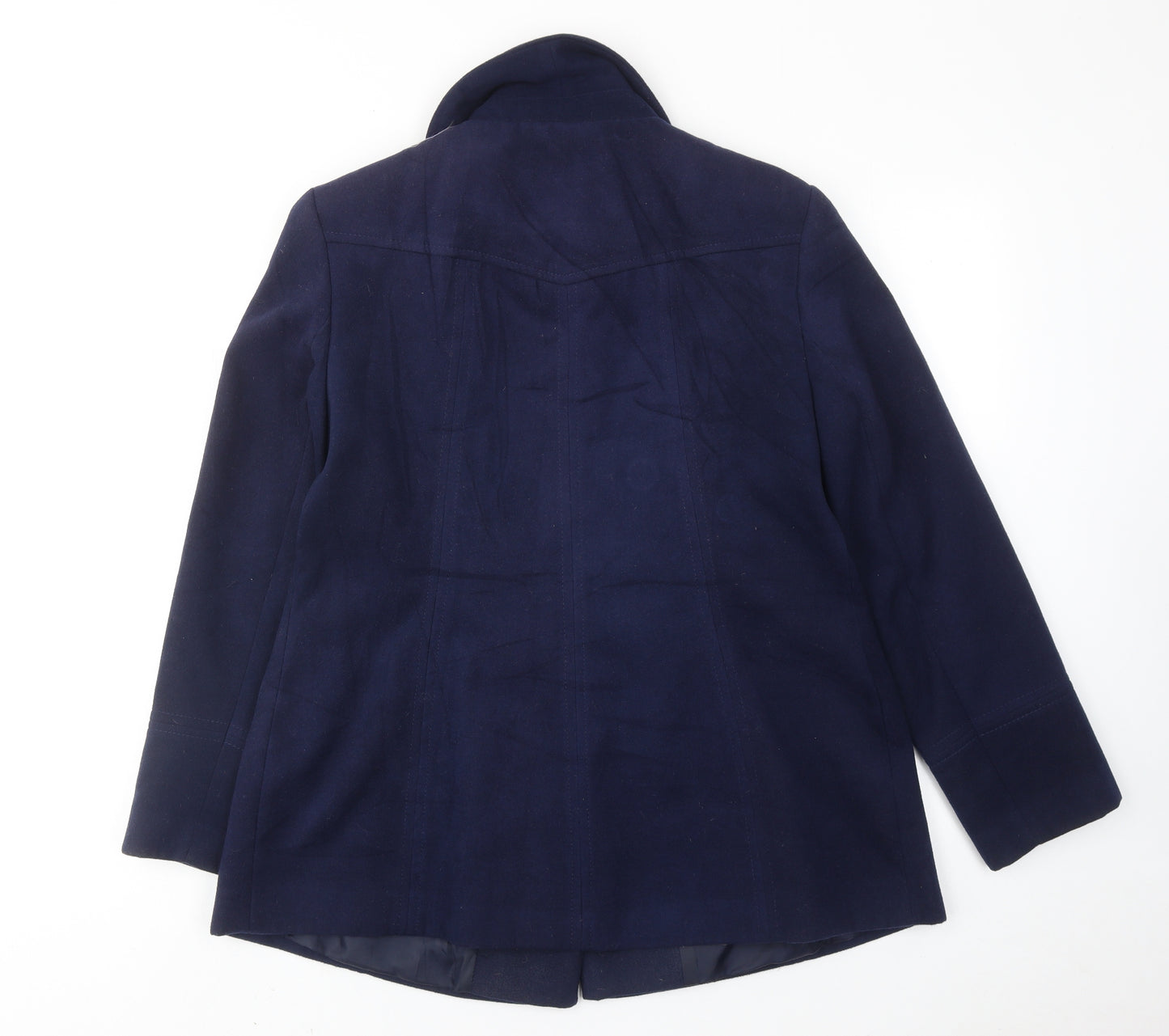Bonmarché Womens Blue Pea Coat Coat Size 16 Button