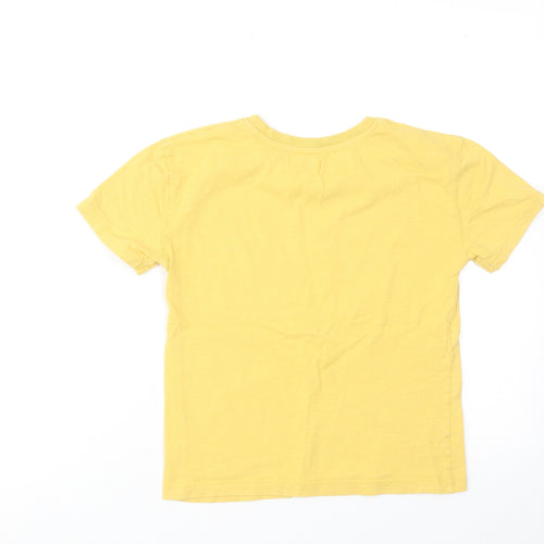 John Lewis Boys Yellow Cotton Basic T-Shirt Size 9 Years Round Neck Pullover - Sloth Just Chilling