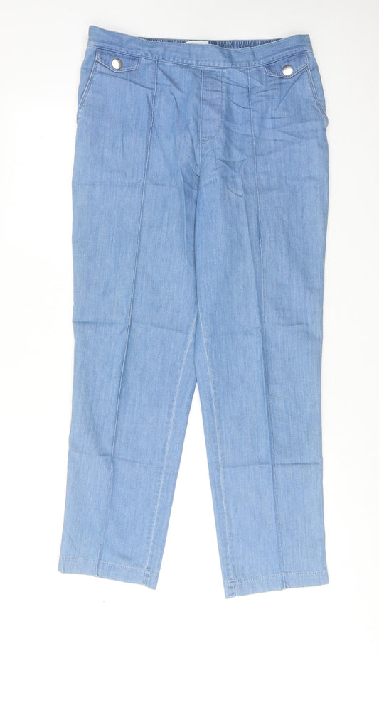 Classic Womens Blue Cotton Straight Jeans Size 12 Regular