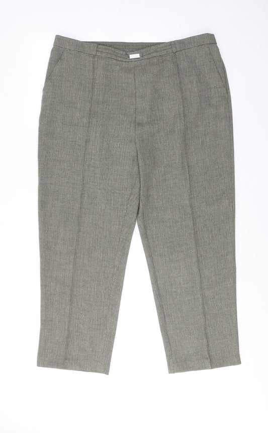 Honor Milburn Womens Grey Polyester Trousers Size 22 Regular