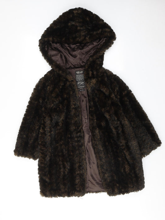 River Island Womens Brown Overcoat Coat Size 8 - Faux Fur